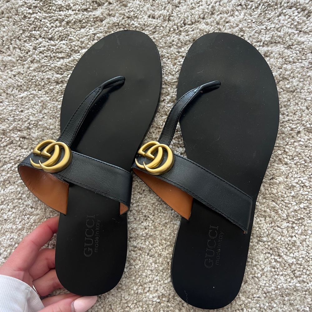 Gucci Black and Gold Women's Sandals